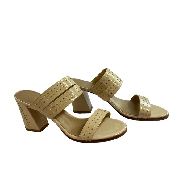 STUART WEITZMAN 7.5 Patent Leather Studded Accents Slides - Picture 7 of 13